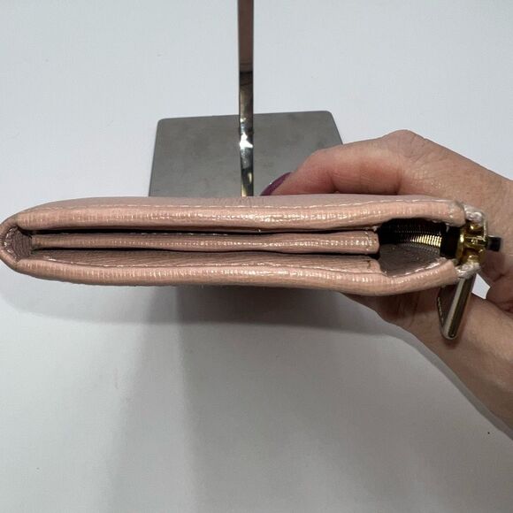 Furla Saffiano Leather Made in Italy Zip Around‎ Wallet in Blush - Picture 6 of 13